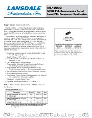 ML12202 datasheet pdf Lansdale Semiconductor